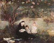 Berthe Morisot Lilac trees oil